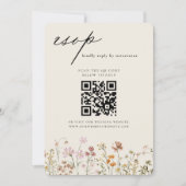 Invitation Fleur sauvage Boho QR Code Mariage RSVP (Devant)
