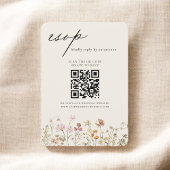 Invitation Fleur sauvage Boho QR Code Mariage RSVP