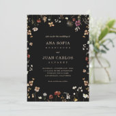 Invitation Fleur sauvage Boho romantique Jardin Photo Mariage (Debout devant)