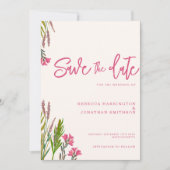 Invitation Fleur sauvage Boho Rose Photo Wedding Enregistrer  (Devant)