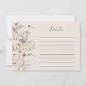 Invitation Fleur sauvage Boho Rustic Fête des mariées Recette (Dos)