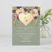 Invitation Fleur sauvage Boho Sage Mariage (Debout devant)