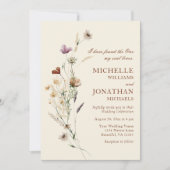 Invitation Fleur sauvage Boho simple Mariage chrétien Floral (Devant)