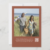 Invitation Fleur sauvage Boho Terracotta Script Mariage photo (Dos)