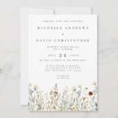 Invitation Fleur sauvage Boho tout en un Mariage (Devant)
