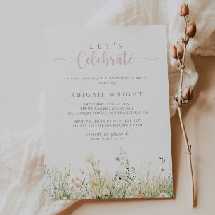 Invitation Fleur sauvage Boho verdoyant Fêtons la fête