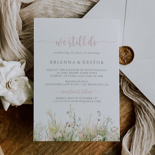 Invitation Fleur sauvage Boho verdoyant Nous Faisons Encore V