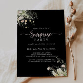 Invitation Fleur sauvage Boho vert Black Surprise Party