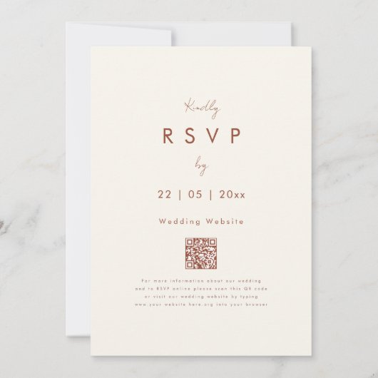 Invitation Fleur sauvage Boho Wreath Burn Orange Mariage de a (Dos)