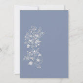 Invitation Fleur sauvage botanique Dusty Blue 21e anniversair (Dos)