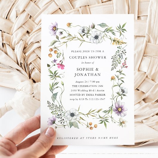 Invitation Fleur sauvage botanique | Elegant Couples Douche