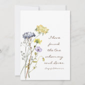 Invitation Fleur sauvage Botanique Floral Mariage chrétien (Dos)