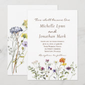 Invitation Fleur sauvage Botanique Floral Mariage chrétien (Devant / Derrière)