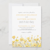 Invitation Fleur sauvage botanique Jaune Mariage floral (Devant)
