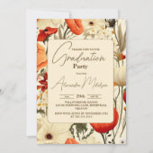 Invitation fleur sauvage botanique Parti de graduation (Devant)