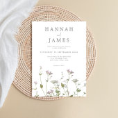 Invitation Fleur sauvage botanique simple et élégant Mariage 