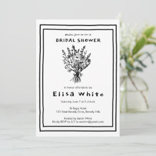 Invitation Fleur sauvage Bouquet Rustique Whimsical Fête des