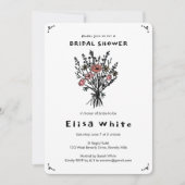 Invitation Fleur sauvage Bouquet Rustique Whimsical QR Code B (Devant)