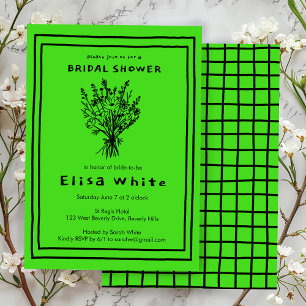 Invitation Fleur sauvage Bouquet Whimsical Fête des mariées B