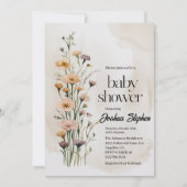 Invitation fleur sauvage Boy Baby shower (Devant)