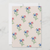 Invitation Fleur sauvage Bridesmaitres Luncheon Pays Floral (Dos)