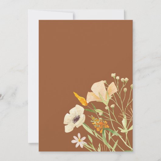 Invitation Fleur sauvage brûlé Orange rouille Mariage en terr (Dos)