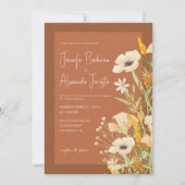 Invitation Fleur sauvage brûlé Orange rouille Mariage en terr (Devant)