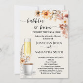 Invitation Fleur sauvage Bubbles & Brews Café Couples Douche (Devant)