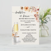 Invitation Fleur sauvage Bubbles & Brews Café Couples Douche (Debout devant)
