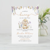 Invitation Fleur sauvage Bunny Baby shower de Pâques Invitati (Debout devant)