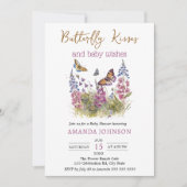 Invitation Fleur sauvage Butterfly Kisses Baby shower Invitat (Devant)