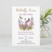 Invitation Fleur sauvage Butterfly Kisses Baby shower Invitat (Debout devant)