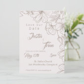 Invitation fleur sauvage Calligraphie simple Enregistrer la d (Debout devant)