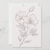 Invitation fleur sauvage Calligraphie simple Enregistrer la d (Dos)