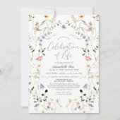 Invitation Fleur sauvage Célébration de la vie funéraire (Devant)