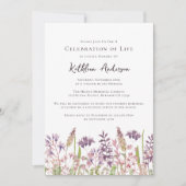 Invitation Fleur sauvage Célébration de la vie funéraire (Devant)