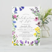 Invitation Fleur sauvage Célébration de la vie funéraire (Debout devant)