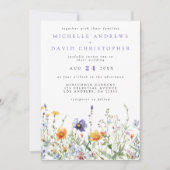 Invitation Fleur sauvage Champ QR Code Mariage Photo (Devant)