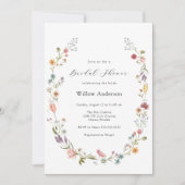 Invitation fleur sauvage Champagne Bridal Douche (Devant)