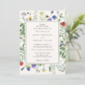 Invitation Fleur sauvage champs et miel abeilles Mariage (Debout devant)