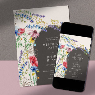 Invitation Fleur sauvage Charme Pays Floral Arch Mariage