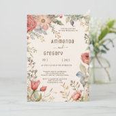 Invitation Fleur sauvage chic de Shabby Mariage (Debout devant)