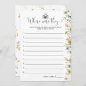 Invitation Fleur sauvage Chic Où Étaient-Ils Fête des mariées (Devant / Derrière)