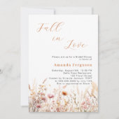 Invitation Fleur sauvage chute amour pêche rose Fête des mari (Devant)