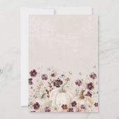 Invitation fleur sauvage Citrouille du dîner de Thanksgiving (Dos)