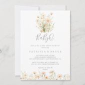 Invitation Fleur sauvage classique BabyQ Baby shower Barbecue (Devant)