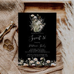 Invitation Fleur sauvage classique Black Sweet 16 Anniversair<br><div class="desc">Cette invitation classique fleur sauvage noire douce 16 anniversaire est parfaite pour un anniversaire moderne. Le design présente gracieusement et élégante aquarelle à la main des fleurs sauvages blush,  rose,  multicolore soigneusement arrangés en bouquets attrayants.</div>
