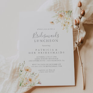 Invitation Fleur sauvage classique Bridesmaids Luncheon Douch