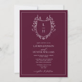 Invitation Fleur sauvage classique de Bourgogne Monogram Cres (Devant)