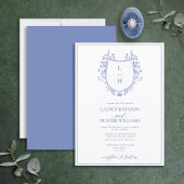 Invitation Fleur sauvage classique Monogram Crest Mariage